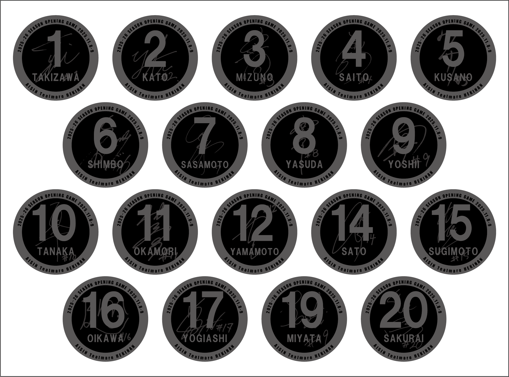 開幕缶バッジ選手展開